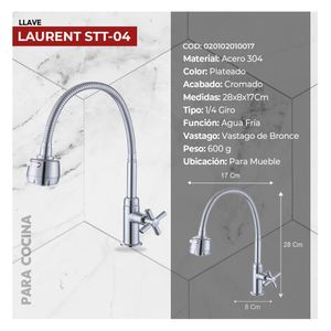 Llave De Lavadero Al Mueble Laurent STT-04 Cromado - STONE