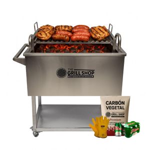 Caja china mediana full acero inoxidable  Guantes  Carbon  Cerveza