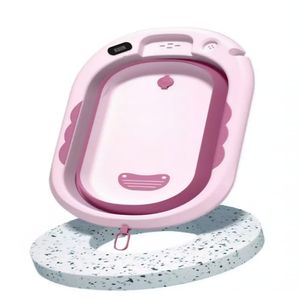 Bañera Para bebes Con Regadera Cojin Guante Gorrito Cubeta Para Agua Rosa