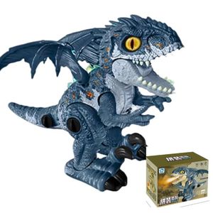 Dinosaurio Azul con Alas Bota Humo Camina y Ruge