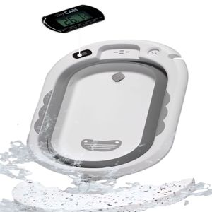 Bañera Para bebes Con Regadera Cojin Guante Gorrito Cubeta Para Agua Gris