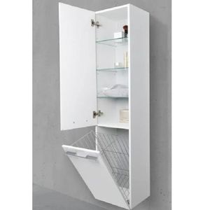 Mueble de baño Alto Multifuncional Grace con Canastilla Interna Color Blanco TU MESITA
