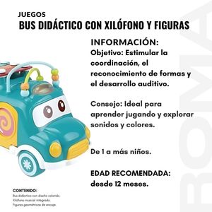 BUS DIDÁCTICO CON XILÓFONO Y FIGURAS - JUEGO DIDÁTICO