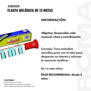 FLAUTA MELÓDICA DE 13 NOTAS - JUEGO DIDÁTICO