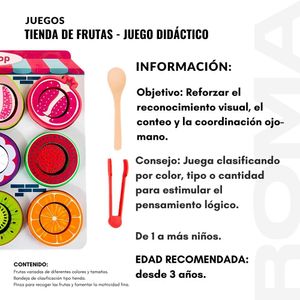 TIENDA DE FRUTAS – JUEGO DIDÁCTICO