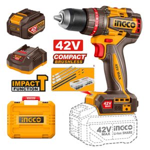 Taladro Percutor 42v 69Nm + Bateria y Cargador Ingco CIDLI426981