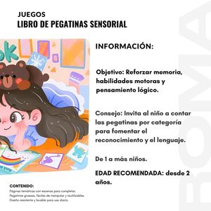 LIBRO DE PEGATINAS - SENSORIAL - JUEGO DIDÁTICO