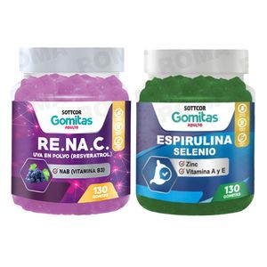 GOMITAS RESVERATROL 130UND + GOMITAS ESPIRULINA SELENIO 130UND