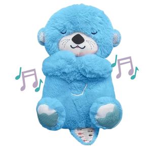 Dulces Sueño Peluche Nutria Celeste Luz Cálida Musical y Respiración