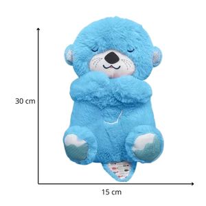 Dulces Sueño Peluche Nutria Celeste Luz Cálida Musical y Respiración