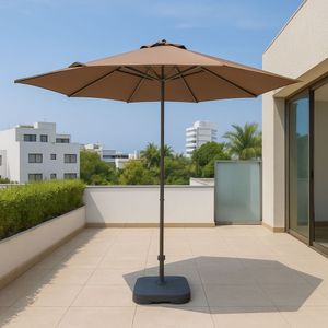 Sombrilla de Terraza Central Hexagonal 262cm Taupe Orange