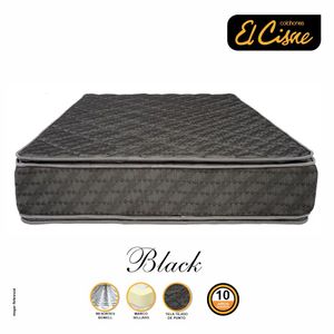Colchón EL CISNE Black Resorte 1.5 Plazas + Almohada + Protector
