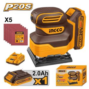 Lijadora Orbital Ingco 20V 1 Batería 2.0AH con Cargador CSHSLI20141