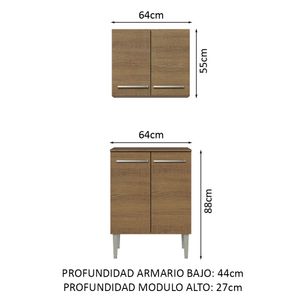 Kit con Armario alto y Mostrador 64cm Emilly Madesa