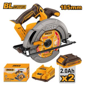 Sierra Circular Brushless Ingco 20V 7 1/4'' + 2 Baterías 2.0AH CSLI1851