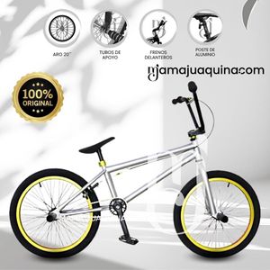 Bicicleta Deportiva Aro 20 «PLATINIUM BMX» de Lujo Plateado