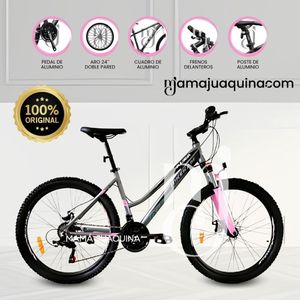 Bicicleta Deportiva Aro 24 «AURA» de Lujo Pink