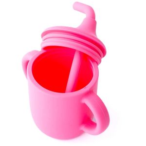 Set de Alimentación Babero de Silicona Búho Rosado