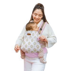 Mochila Ergonómica Evolutiva 4 en 1 Rosado bebe Leoncitos - Canguro, Portabebé