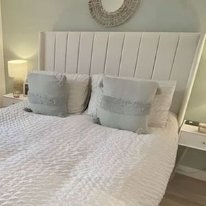 Cama Box Tarima + Cabecera Beddd  Beige  2 Plazas Decora