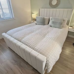 Cama Box Tarima + Cabecera Beddd  Beige  2 Plazas Decora