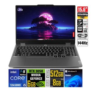 Laptop LENOVO LOQ 15IAX9 Intel Core i5-12450HX 15.6" FHD IPS 144Hz 8GB 512GB RTX 3050 6GB 83GS000BLM