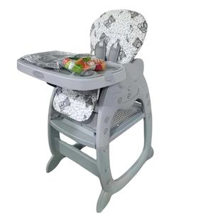 Silla Carpeta Hi Baby Gato 3 en 1 Gris con Plato y Lego