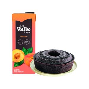 Pack Keke Redondo de Chocolate 1un + Bebida FRUGOS Sabor a Durazno Caja 1.45L