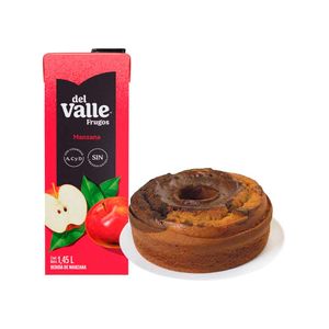 Pack Keke Redondo Marmoleado 1un + Bebida FRUGOS Sabor a Manzana Caja 1.45L