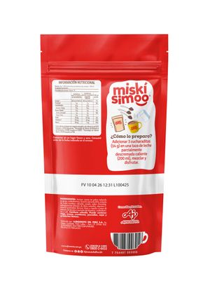 Mezcla en Polvo MISKISIMO Sabor a Chocolate Doypack 190g
