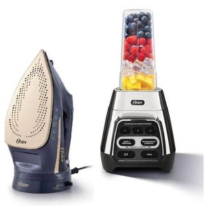 Licuadora Tecnología Reversible Negro y Plancha de vapor Oster 2 en 1