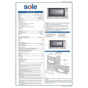 Horno Empotrable Sole Top 105L