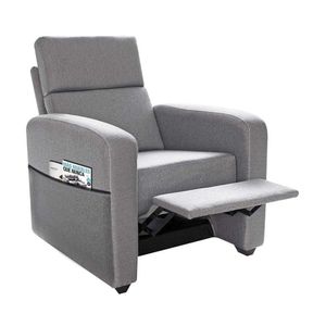 Sillón Reclinable Fe con bolsillo Plata