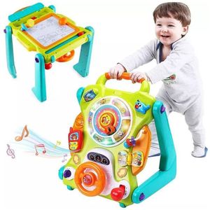 Caminador 3 en 1 con Tabla de Dibujo Celeste