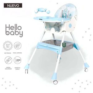 Silla de Comer Doble bandeja Copito Plus Celeste