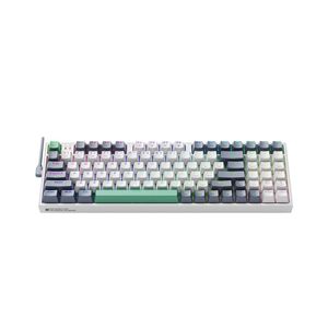 Teclado Gamer Mecanico Machenike K500 Pro-B94W Sp Switch Brown Tri-Modo Blanco