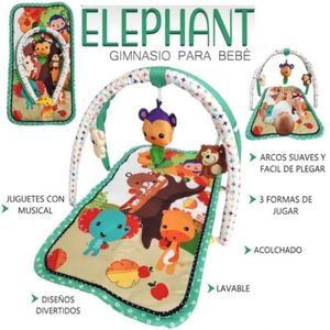 Mat para bebes con juguetes colgantes Verde