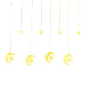 Luces Cascada Ambar Estrellas Y Medias Lunas