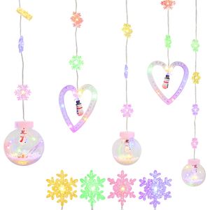 Luces Cascada Multicolor Esferas Y Corazones