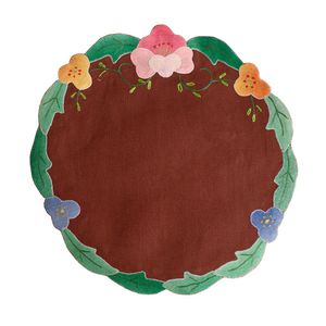 Tapete Redondo Algodón Marrón Panorama Hogar