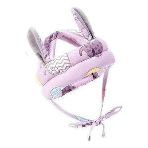 CASCO PROTECTOR CON OREJITAS ANTIGOLPES LILA BEBES NIÑOS