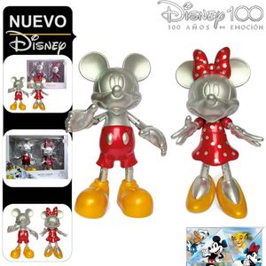 Set de Figuras Articulables Mickey y Minnie Platinado MM-1D100