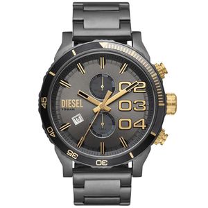 Reloj Diesel Double Down DZ4614 Fecha Cronómetro Acero Inoxidable Gunmetal Dorado