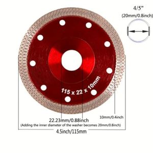 DISCO DIAMANTADO ROJO TRENZADO 4 1/2 PARA PORCELANATO
