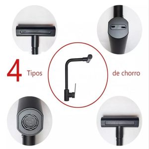 Grifo Mezcladora Cocina 4 Funciones Acero Inoxidable Y Bronce