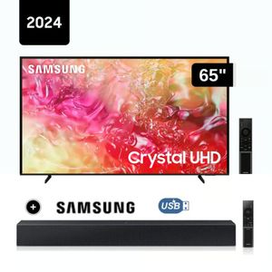 Televisor Samsung 65 Pulg. Crystal Smart TV Tizen UHD 4K UN65DU7000GXPE + Sound Bar HW-C400