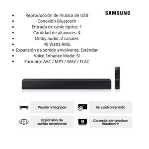 Televisor Samsung 65 Pulg. Crystal Smart TV Tizen UHD 4K UN65DU7000GXPE + Sound Bar HW-C400