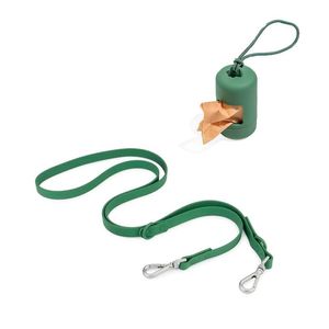 Correa y Dispensador De Poop Bags Para Perros Verde - Talla M