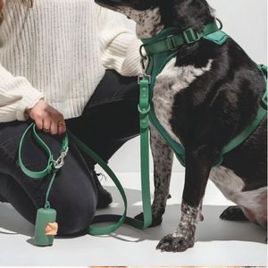 Correa y Dispensador De Poop Bags Para Perros Verde - Talla M