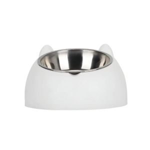 Plato Acero Inoxidable Para Mascotas Blanco - Talla S